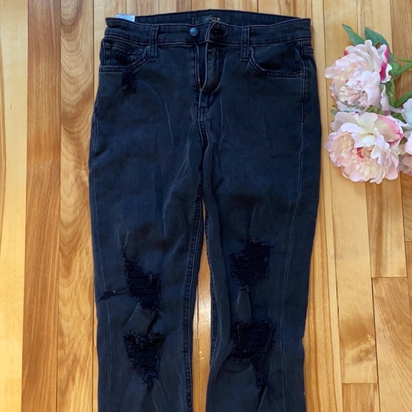 Joe's Jeans High Rise Skinny Ripped Jeans Black - Picture 1 of 7
